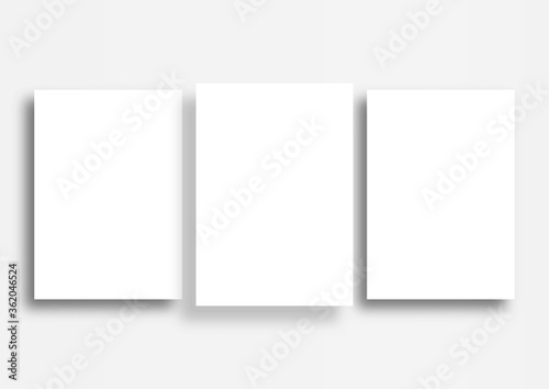3 poster mockup on white background, A3 size