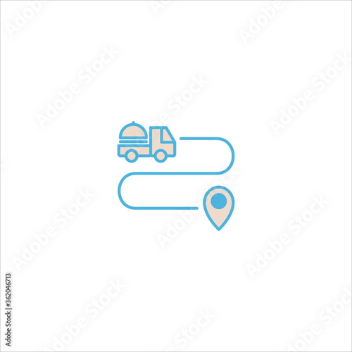 food delivery service icon flat vector logo design trendy