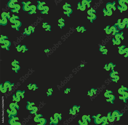 Vector random 3d dollar on white background