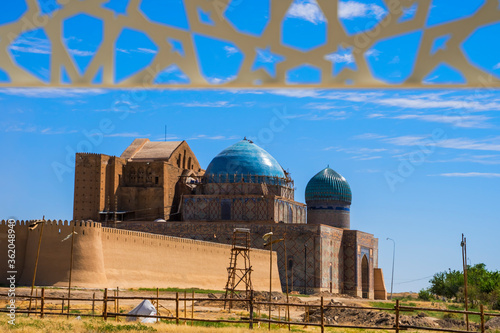 Mausoleum of Khoja Ahmed Yassawi 1385. Reconstruction. Historical and cultural reserve. Restoration work. Turkestan. UNESCO World Heritage Site. The author of the project is Khan Tamerlan.Sufism.islam photo