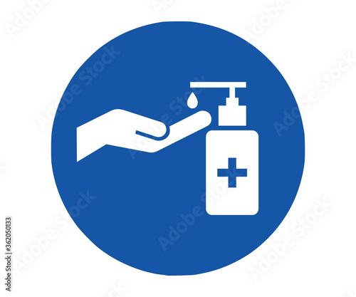 hand sanitizing icon symbol, hand wash and hygiene sign vector eps10