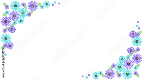 かわいい花のフレームイラスト