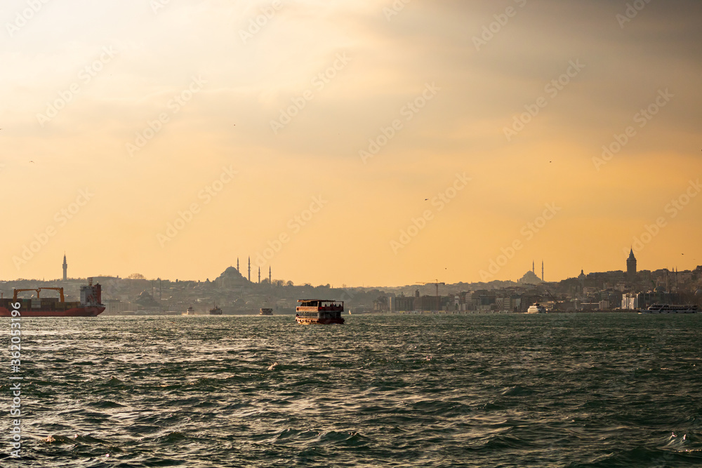 Cityscape of Istanbul at sunset