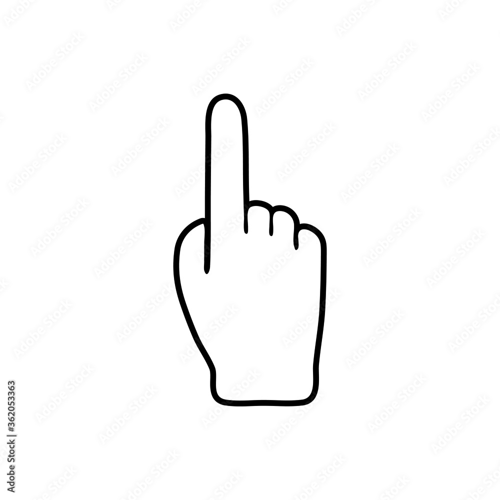 Obraz premium vector illustration icon of Finger Outline