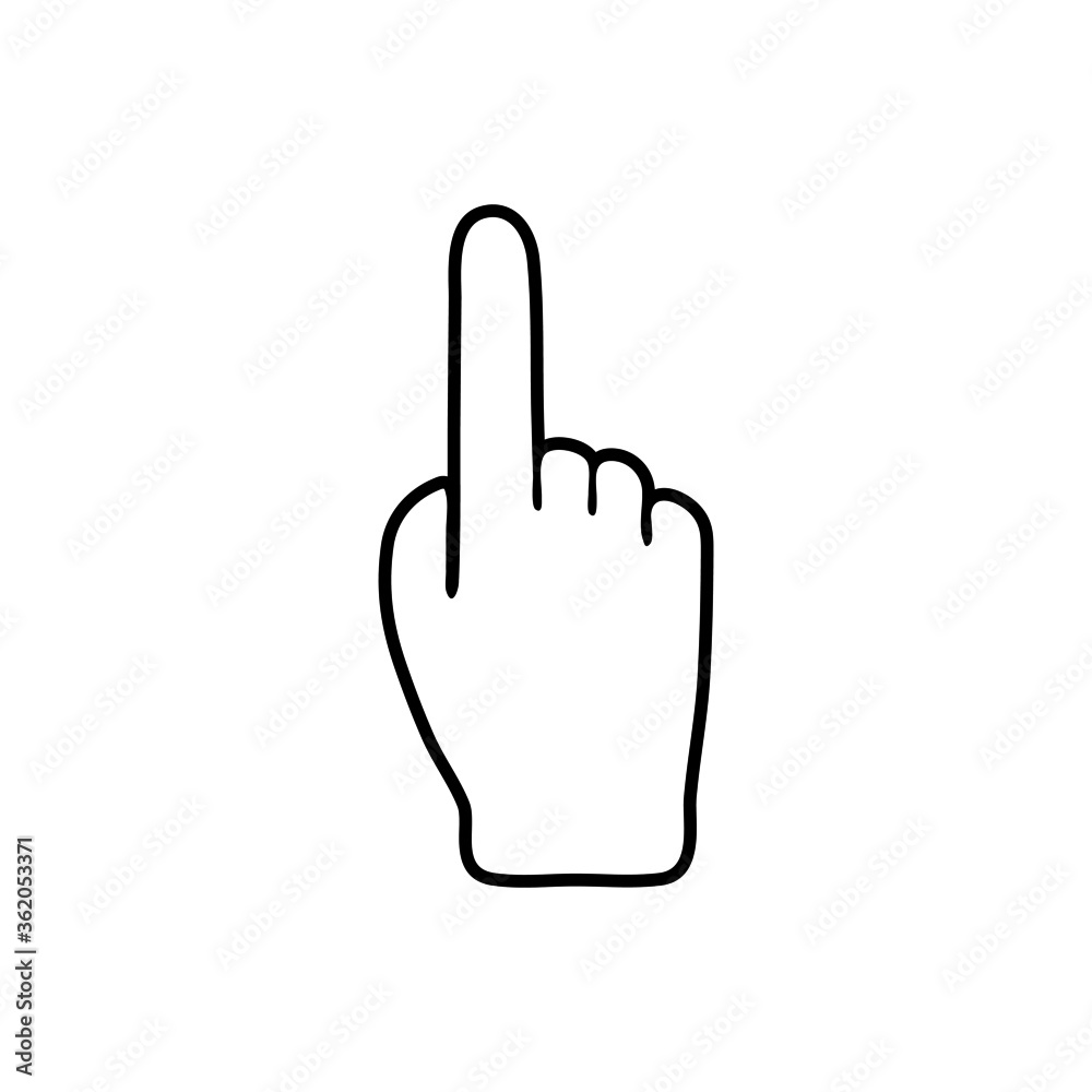 Obraz premium vector illustration icon of Finger Outline