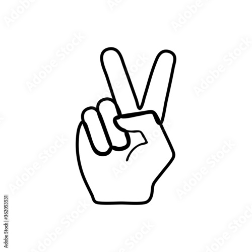 vector illustration icon of Finger Outline