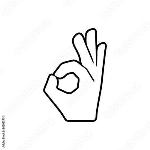 vector illustration icon of Finger Outline