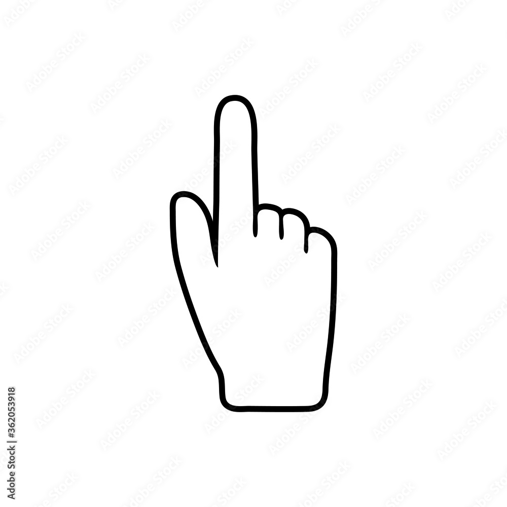 Obraz premium vector illustration icon of Finger Outline