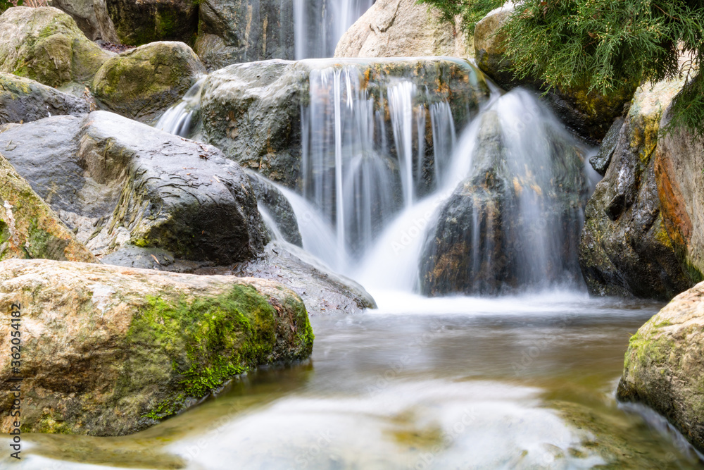 A little waterfall in a park