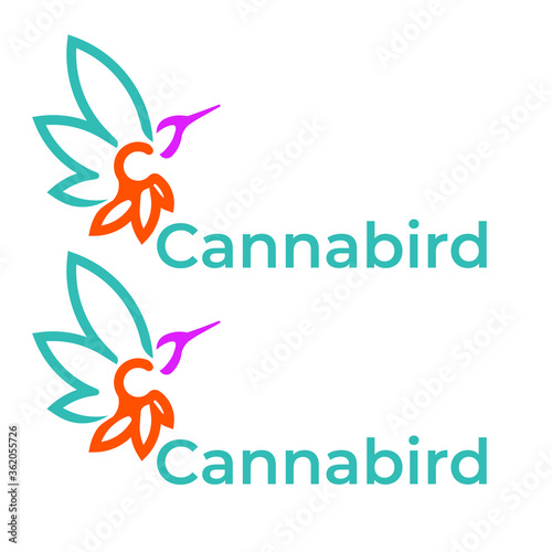 Cbd cannabis logo with bird mark for retail