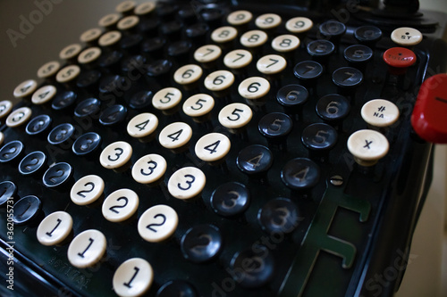 keyboard of an old calculator