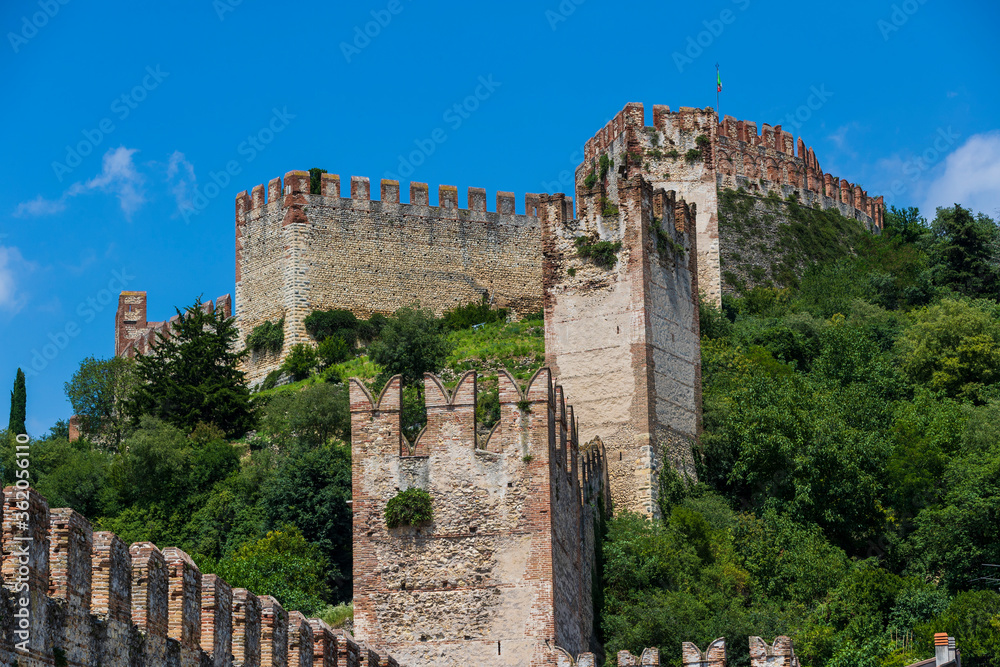 The walled town of Soave in Italy