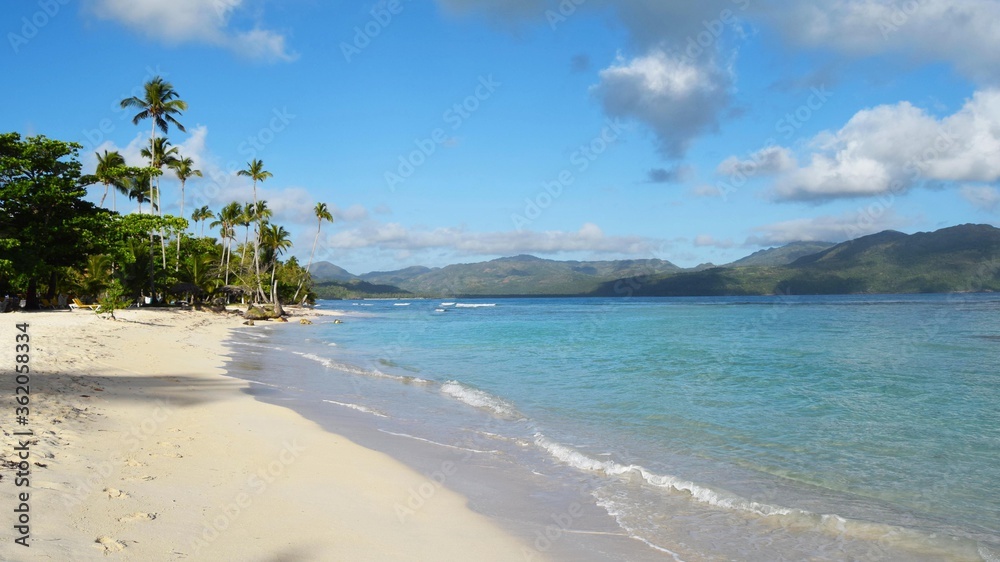 Las Galeras Beach, Samaná Peninsula, Dominican Republic. Paradise beach in Central America Las Galeras Beach, Samaná Peninsula, Dominican Republic. Paradise beach in Central America