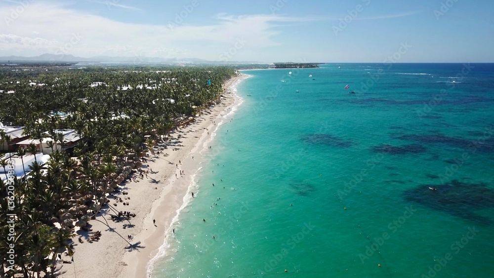 Beach in Punta Cana, Dominican Republic. Paradise beach on the Caribbean Sea