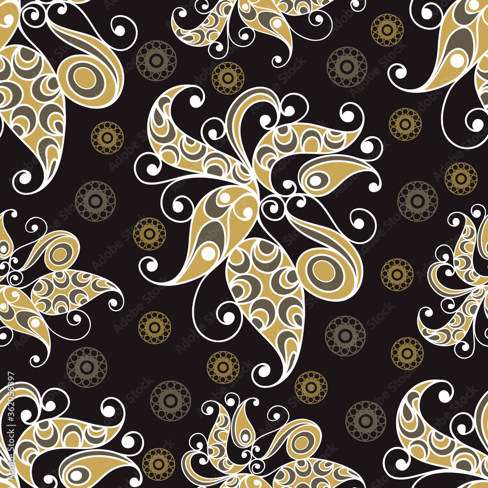Seamless texture (pattern) in floral style. Suitable for design: cloth, web, wallpaper, packaging, wrapping. Vector illustration.