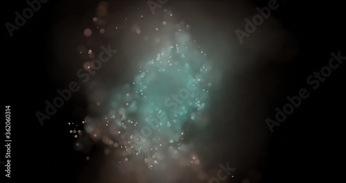 blue particles in outer space forming a bokeh effect