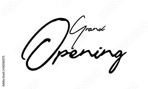 Grand Opening Handwritten Font Calligraphy Black Color Text 
on White Background