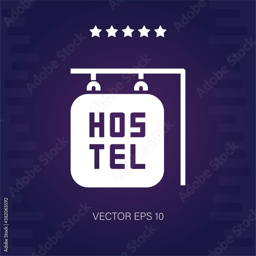 hostel sign vector icon