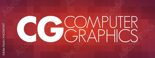 CG - Computer Graphics acronym, technology concept background