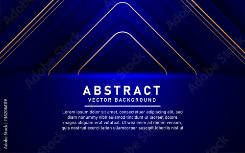 realistic dark blue background with gold line details and geometric diamond shapes that glow to make it look more luxurious