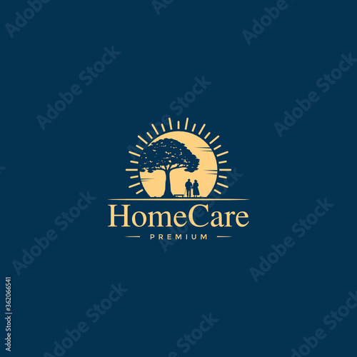 senior home care vector illustration logo concept image