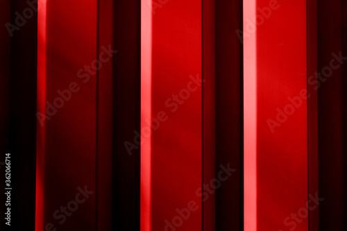 Red background of metal wall siding