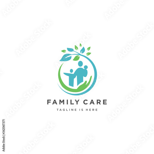 eco nature family care vector logo template image