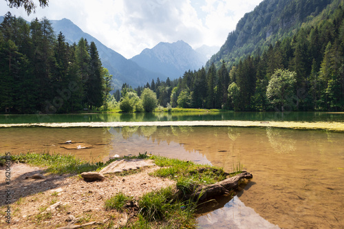 Kamnik-Savinja Alps at Plansar Lake in Jezersko, Slovenia photo