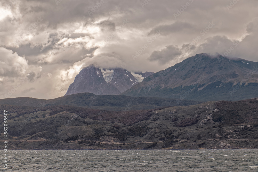 Argentina, Patagonia – mountains over the atlantic coast.