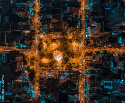 Aerial view of a square in a brazilian city