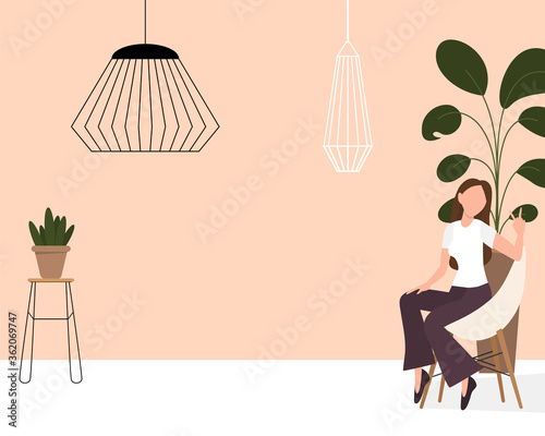 Blogger girl, freelancer woman. Video channel website, new content technology. Blogging miniature vector illustration.