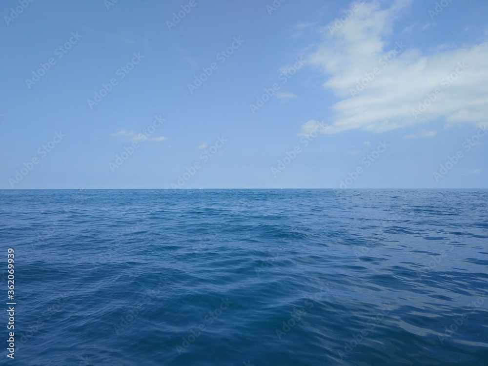 beautiful view of the blue calm sea