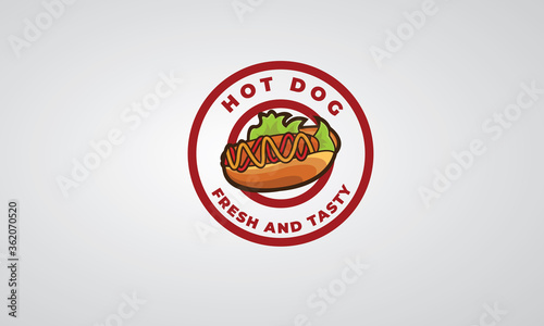 Illustration Logo Hotdog, can for logo Hotdog Fast Food or restaurant Hotdog, with Vector Eps 10