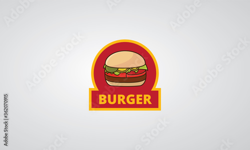 Illustration Vector Burger Logo , can for hamburger logo , food street label ,or cheeseburger restaurant sign with vintage style , modern style and EPs 10 