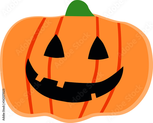 Happy Halloween card. Pumpkin, vector illustration