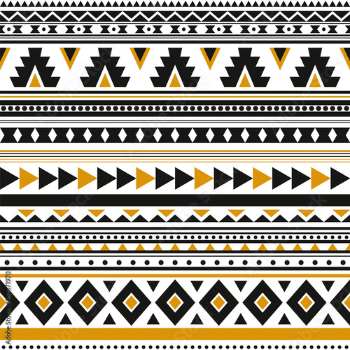 Pattern with geometrical ornaments in bright happy colors. Seamless vector background.