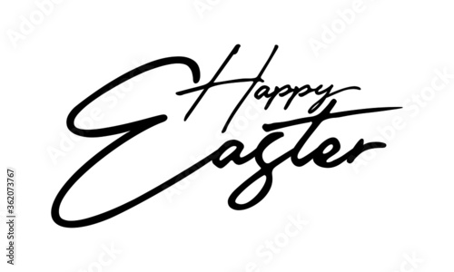 Happy Easter Handwritten Font Typography Text Festive Quote
on White Background