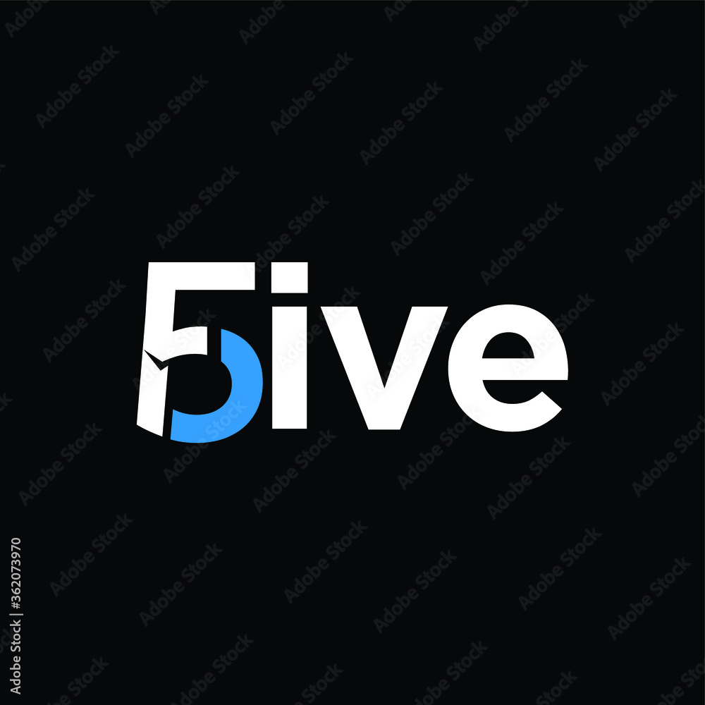 TYPOGRAPHY text logo FIVE modern design. TYPOGRAPHY text logo FIVE modern design.