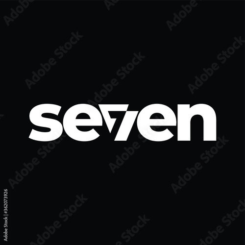 TYPOGRAPHY text logo SEVEN modern design.