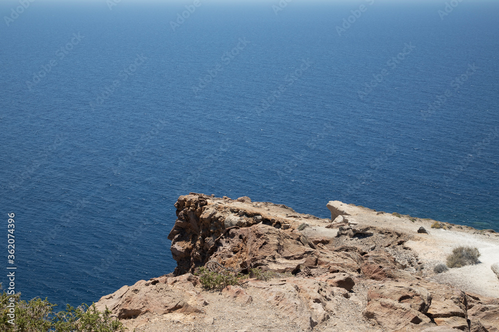 Landscape on Santorini island in Greece.Nice clouds