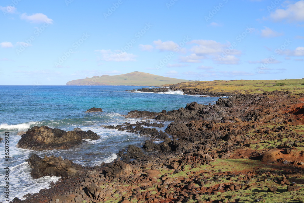 Littoral volcanique à l'île de Pâques Littoral volcanique à l'île de Pâques