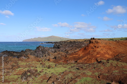 Littoral volcanique à l'île de Pâques
