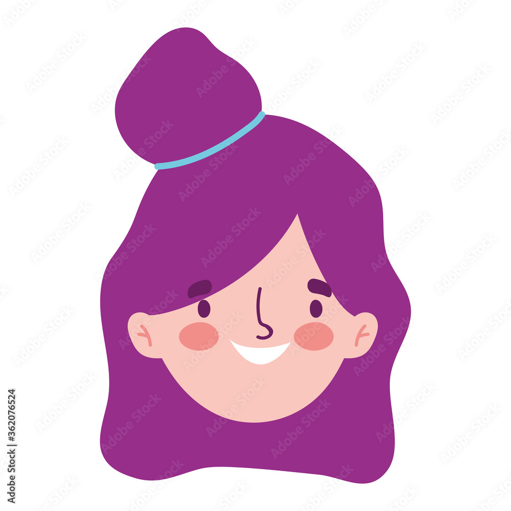 girl face character cartoon isolated icon design white background girl face character cartoon isolated icon design white background