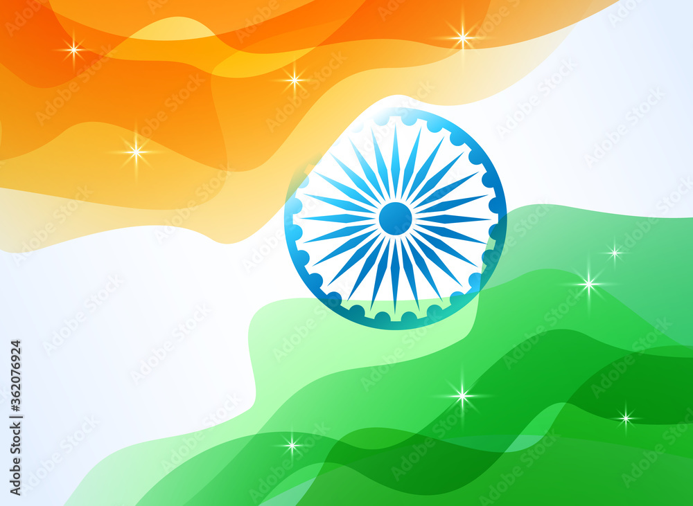 Indian flag on white background. Stock Vector | Adobe Stock