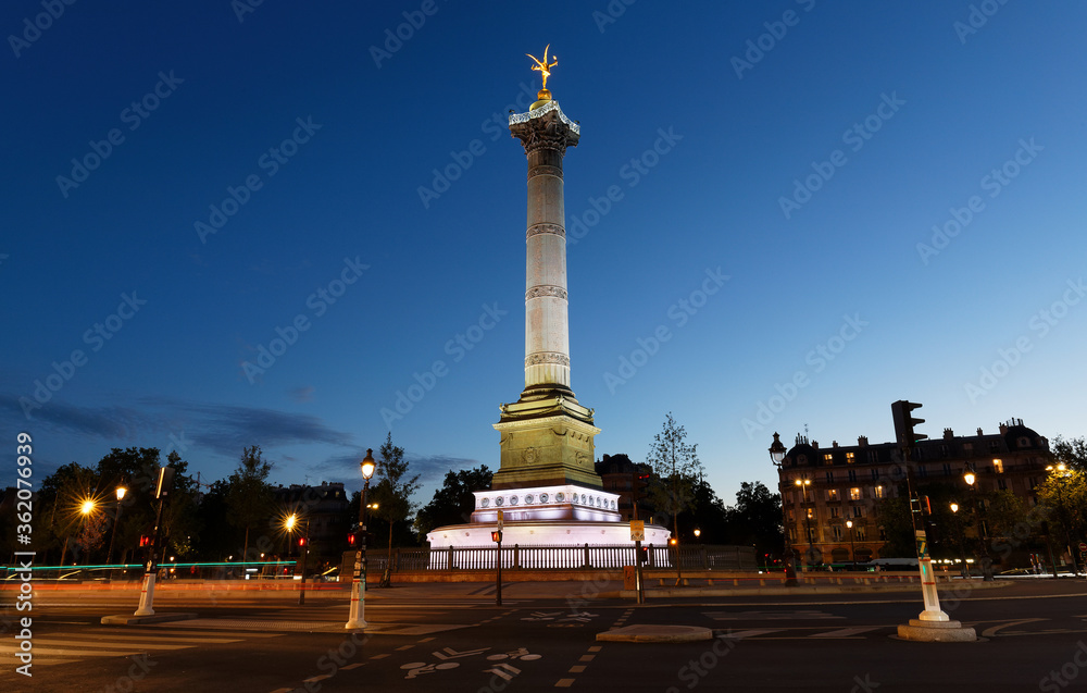 The July Column on Bastille square in Paris, France.