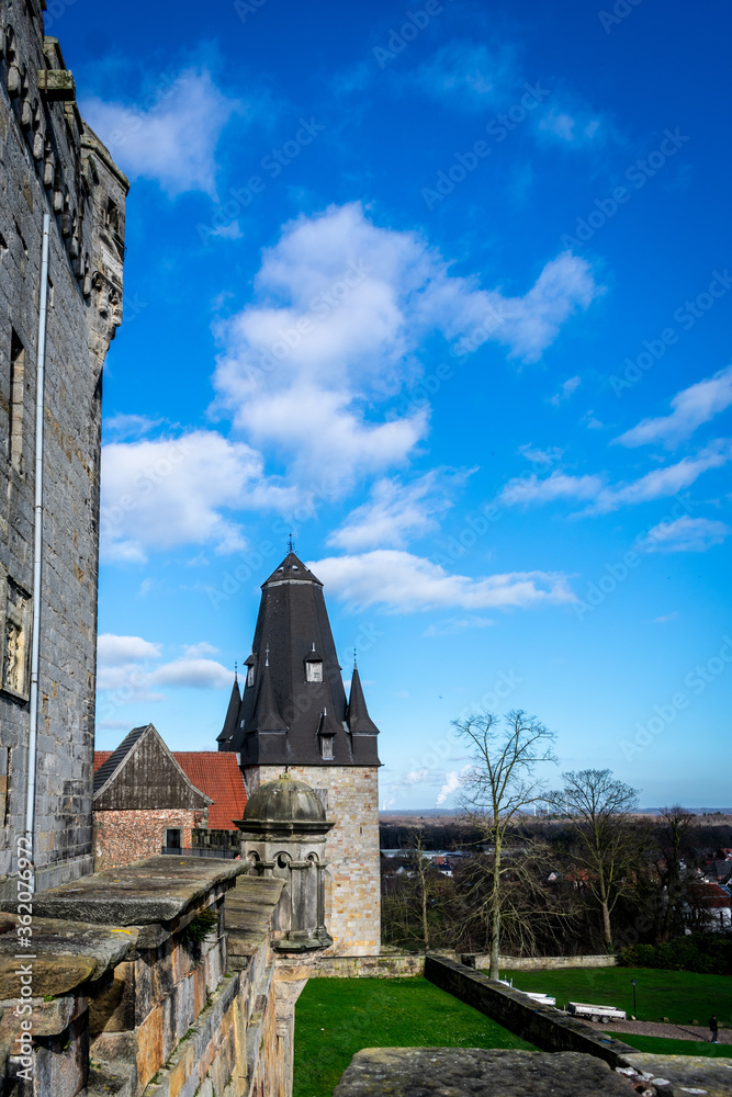 Fototapeta premium A Beautiful Day to Visit a Historical German Castle