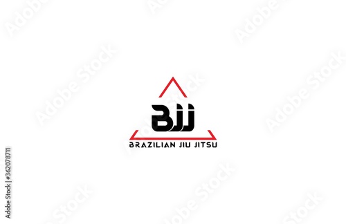 BJJ Brazilian Jiu Jitsu Triangle Line Logo Template photo
