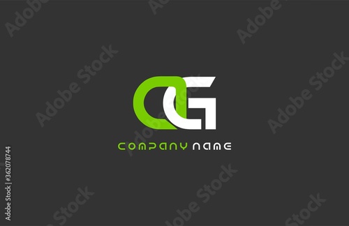 Canvas Print Letter AG Linked Modern Futuristic Logo
