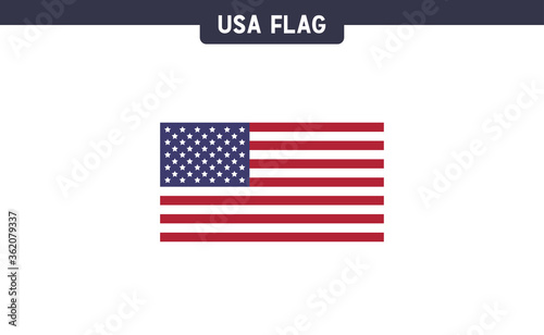 USA flag, national emblem of the United States of America. Vector design. Independence day patriotic symbol.