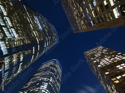 Up view of downtown highris...